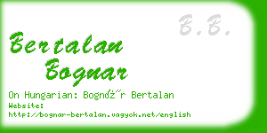 bertalan bognar business card
